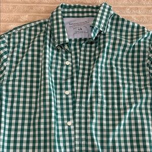 Banana Republic Green Plaid Casual Shirt